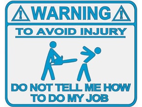 warning sign chainsaw version signs logos avoid comedy coworker cubicle dual extruder extrusion fun funny injury job meme not polymathic tell two color 3d print model - Mito3D