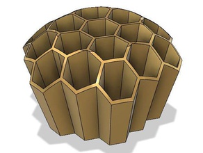 honey comb organizer containers honeycomb pencil cup holder 3d print model - Mito3D