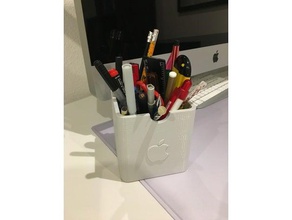 pen box cap apple logo office 3d print model - Mito3D
