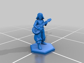 dnd female bard human toys games 28mm miniature 3d print model - Mito3D