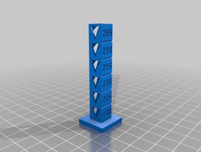 temp tower 205-230 3d printing tests customized 3d print model - Mito3D