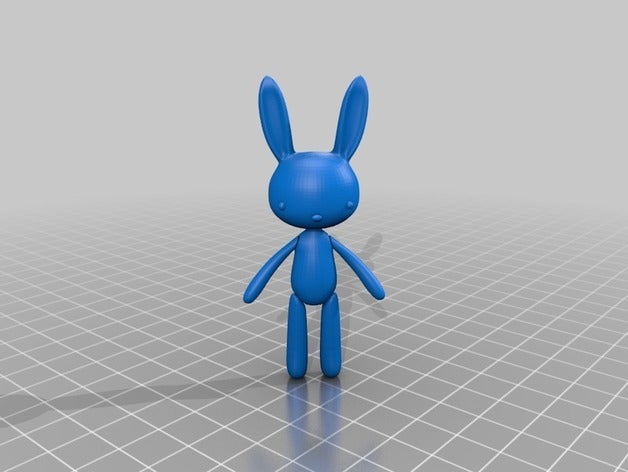 coniglio bambola giocattolo gioco accessori snodato 3D print model - Mito3D