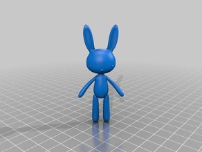 Kaninchen Puppe - Spielzeug Spiel Zubehör Gelenk 3d print model - Mito3D