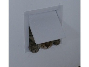 puerta para gatos a los animales aleta del gato catflap katzenklappe kitty 3d print model - Mito3D