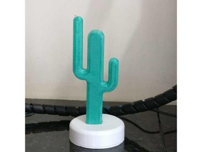 cactus lámpara de escritorio decoración 3dprintable la desklamp led oficina pla 3d print model - Mito3D