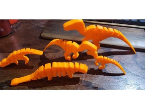 flexi-dinos mecânico brinquedos articulada dinossauro flexível nsfw 3d print model - Mito3D