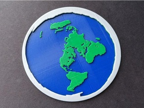 flat earth coaster kitchen dining conspiracy crazy 3d print model - Mito3D