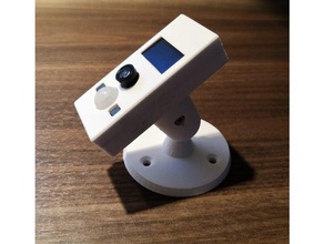 ttgo esp32 t-camera case wall mount customizable bme280 camera motion sensor oled display openscad pir spiral 3d print model - Mito3D