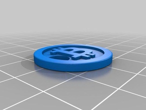 bitcoin shopping cart 1&euro coins badges one 3d print model - Mito3D