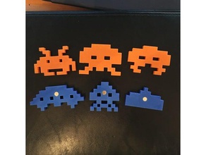 space invader refrigerator magnets hobby retro invaders 3d print model - Mito3D