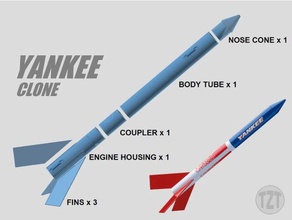 modèle de fusée estes yankee clone hobby 3d print model - Mito3D