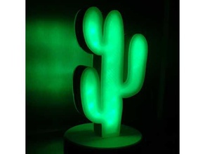 cactus desk lamp v2 decor 3dprintable planter led rgb 3d print model - Mito3D