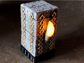 dwarven torch pillar flickering led flame toy game accessories 28mm dungeons dragons dungeon terrain rpg scatter 3d print model - Mito3D
