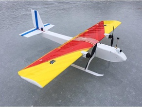 support moteur skis panneau de mousse d'avion rc la double hélice sport véhicules 3d print model - Mito3D