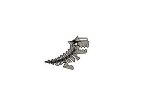 flexi dino bow badge keychains rex 3d print model - Mito3D