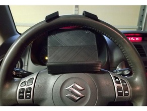 steering wheel phone holder remix automotive 3d print model - Mito3D