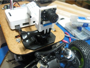 rpi wide angle camera gopro mount donkey car robotics raspberry pi lens 3d print model - Mito3D