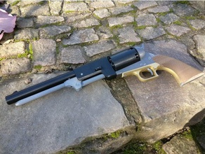 tam 1847 colt walker işlevsel sahne silah perküsyon yineleme revolver 3d print model - Mito3D