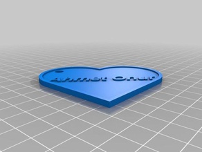 my customized heart name gift tag decor 3d print model - Mito3D