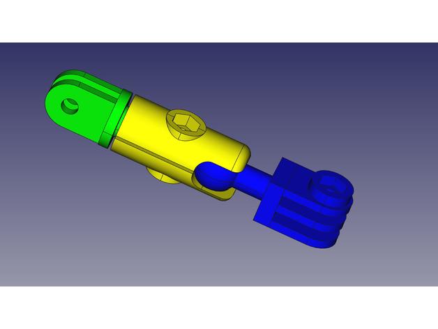 bola de unirse a la pierna gopro cámara 3D print model - Mito3D