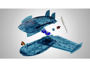 kestrel asa voadora da amostra do protótipo rc veículos micro modelo de aeronave avião uav 3d print model - Mito3D