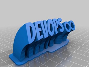 meine angepasste geschwungene 2-Zeile name plate devopsv1 office 3d print model - Mito3D