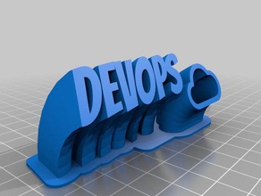 meine angepasste geschwungene 2-Zeile name plate devopsv2 office 3d print model - Mito3D