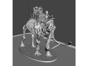 28mm guerrier squelette de mammouth géant réservoir jeux le mdn miniature les miniatures crâne morts-vivants guerre warhammer fantasy 3d print model - Mito3D