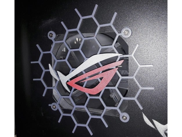 asus rog 120mm fan-grill-logo 3d drucken 120-mm-Lüfter montieren - Lüfter Republik-Gamer 3D print model - Mito3D