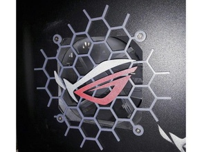 asus 120mm fan grill logo rog 3d baskı monte edin soğutma fanı Cumhuriyet oyuncular 3d print model - Mito3D