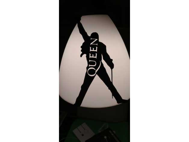 freddie mercuryqueen silhouette 2d art 3D print model - Mito3D