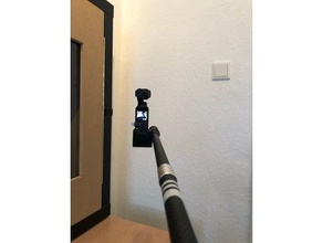 dji osmo pocket trekking pole selfie stick mount 3d printing attachment camera 3d print model - Mito3D