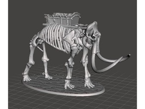 28mm skeleton warrior mammoth no crew games dnd fantasy miniature miniatures skull undead wargaming warhammer 3d print model - Mito3D