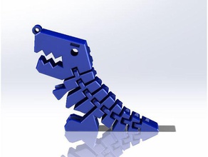 flexi-rex stronger links keychain animals dino dinosaur flexirex kids toy 3d print model - Mito3D