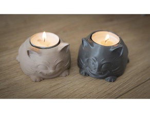 cute cat candle holder toy game accessories 3d print model - Mito3D