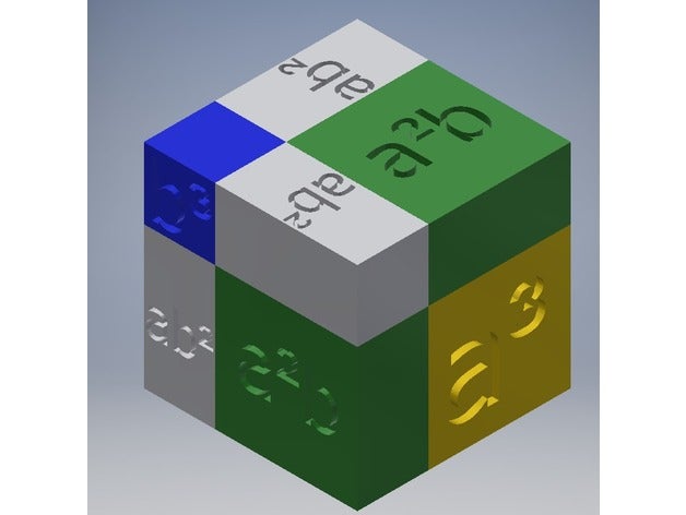 la représentation du cube binôme les mathématiques l'art 3D print model - Mito3D