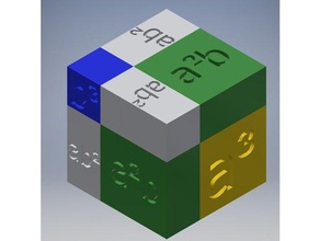 rappresentazione cubo di binomio per la matematica arte 3d print model - Mito3D
