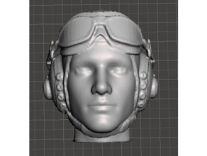 usaaf pilot head goggles up rc vehicles radio control ww2 3d print model - Mito3D