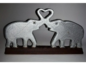 fil kalbi durmak dekor hayvan hayvanlar dekorasyon filler ev dekorasyonu öpüşme aşk 3d print model - Mito3D