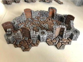 axolote hex dungeon set - alternativa porte giochi porta dungeons dragons gloomhaven esagono nsfw piastrella muro 3d print model - Mito3D