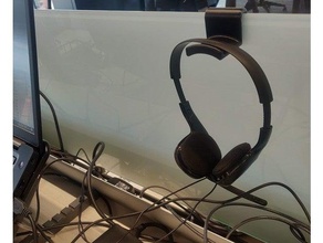 Cam Masa bölücü kulaklık tutucu ofis odacık kabin kanca 3d print model - Mito3D