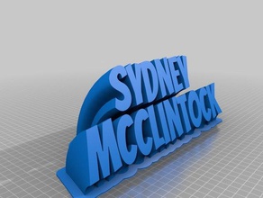 meine angepasste geschwungene 2-line Türschild sydney mcclintock office 3d print model - Mito3D
