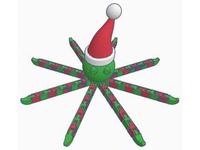 flexi Weihnachten octopus Tiere artikuliert dual-Farbe dual-extruder dual-extrusion flexibel kraken mmu polymathic drucken Ort - Spielzeug zwei Farbe weihnachten xmas 3d print model - Mito3D