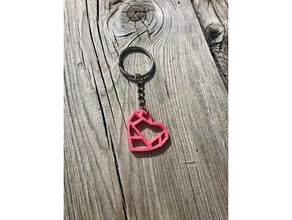 moderna coração chaveiro chaveiros fractal presente garota jóias de aberto cor-de-rosa o dia dos namorados 3d print model - Mito3D