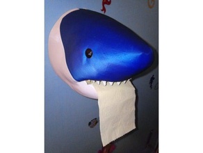 toilet paper shark bathroom fish ocean sea holder underwater 3d print model - Mito3D