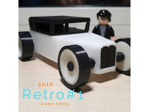 kuna retro1 mechanisch ist - Spielzeug hotrod retro-Auto 3d print model - Mito3D