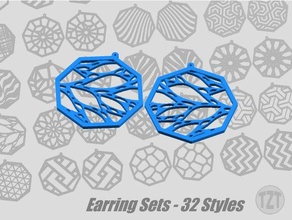 orecchino set di 32 stili gioielli ciondolo indossabili orecchini 3d print model - Mito3D