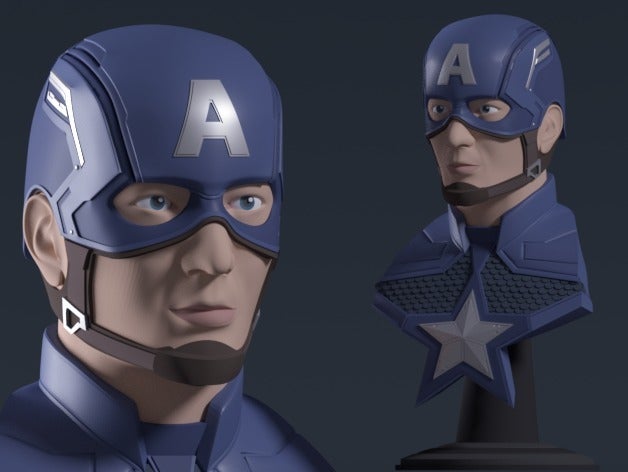 captain america bust helmet avengers endgame props marvel 3D print model - Mito3D