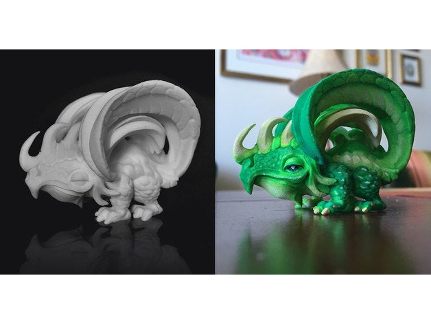 baby leaf dragon Kreaturen 3D print model - Mito3D