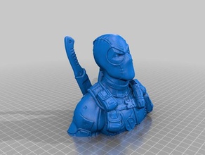 deadpool busto segredo botão modelo móveis 3d print model - Mito3D